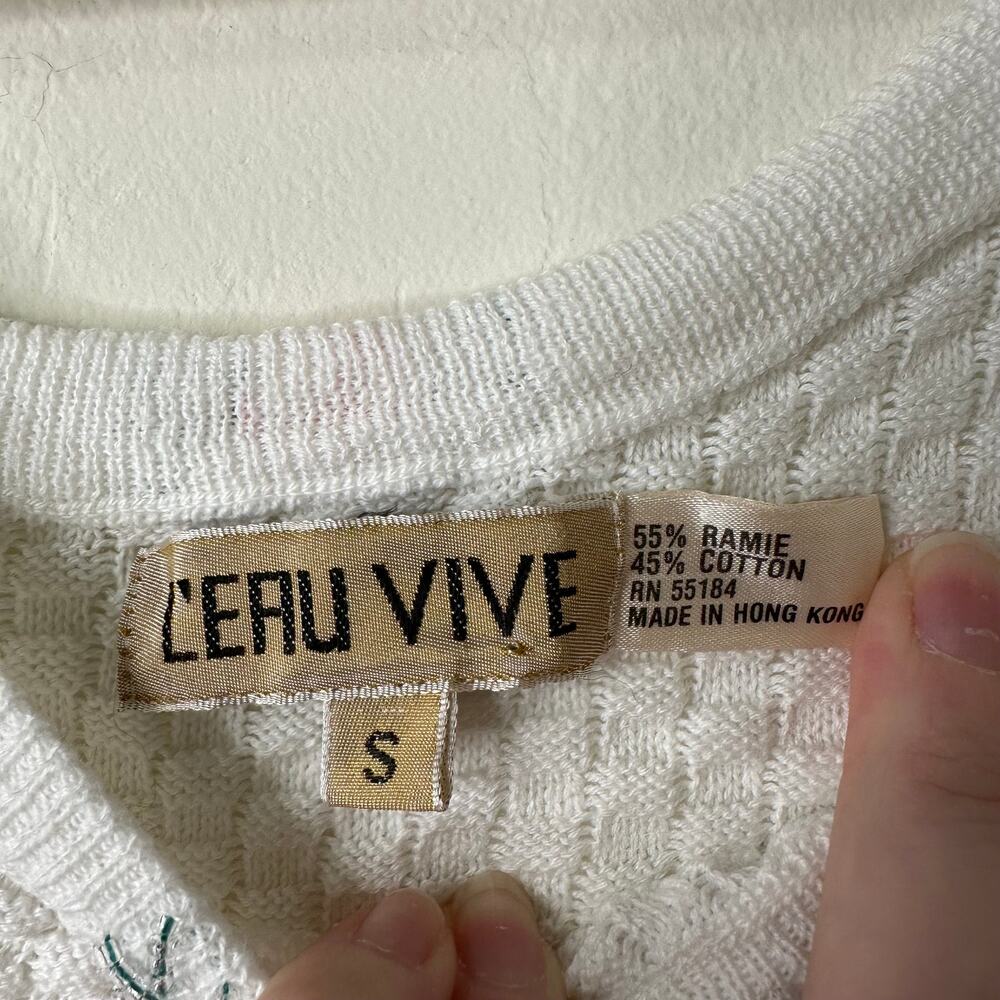 Sm VTG L’eru Vive Sweater Set Floral Beaded Cardigan & Tank Coquette Grannycore - Picture 8 of 8